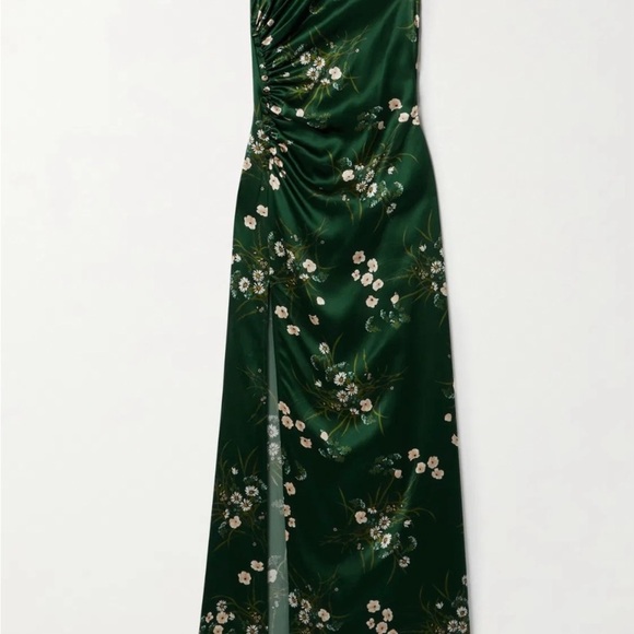 Fehaute Asymmetrical Green Floral Dress - Picture 5 of 5